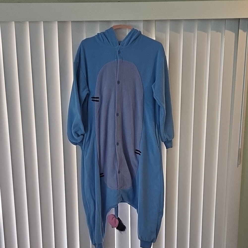 Blue Hooded Animal Onesie Pajama